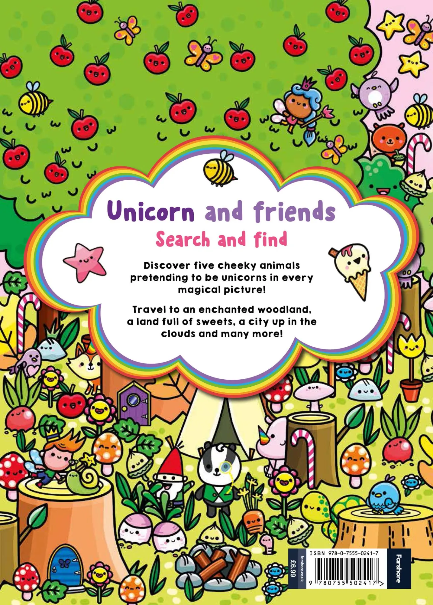 Rückseite: 9780755502417 | Unicorn and Friends Search and Find | Farshore | Taschenbuch | 2022