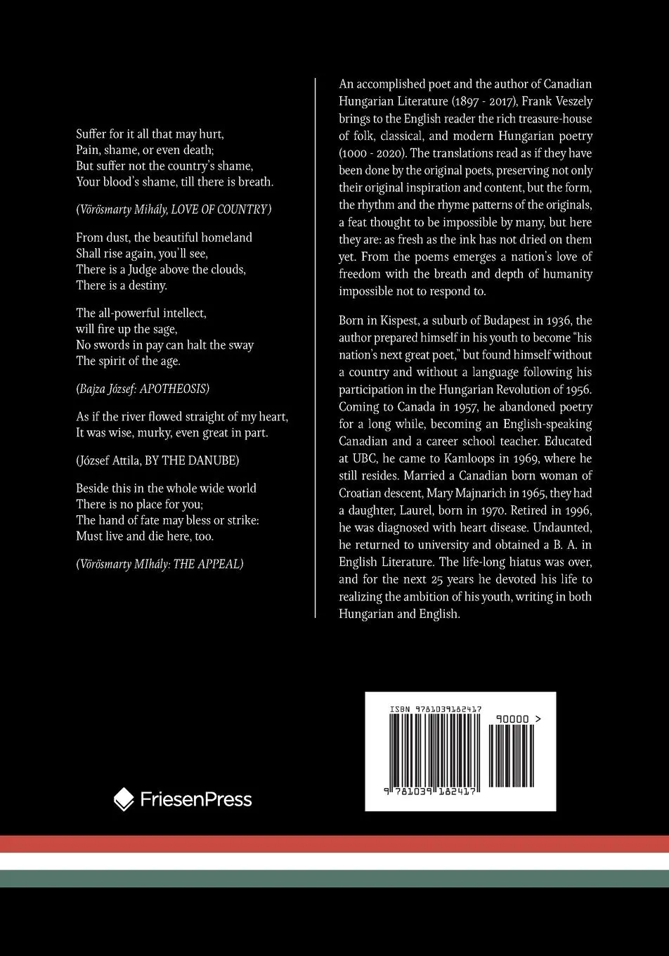 Rückseite: 9781039182417 | Hungarian Poetry (Folk, Classical and Modern) in English | 1000 years