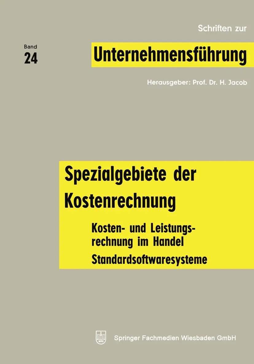 Cover: 9783409792417 | Spezialgebiete der Kostenrechnung | H. Jacob | Taschenbuch | 174 S.