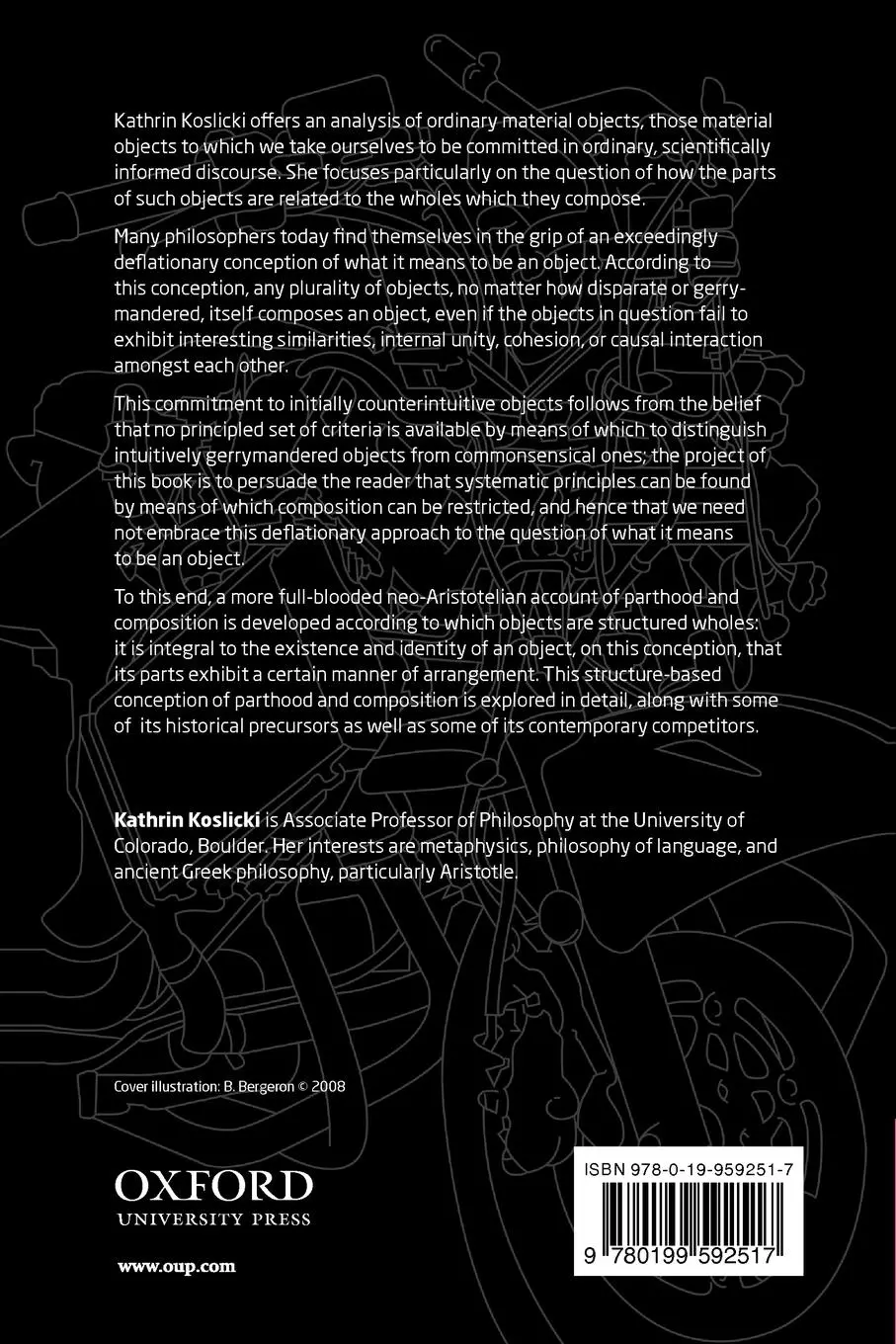 Rückseite: 9780199592517 | The Structure of Objects | Kathrin Koslicki | Taschenbuch | Englisch