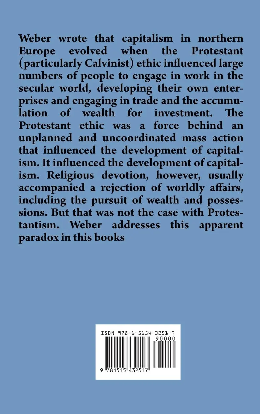Rückseite: 9781515432517 | The Protestant Ethic and the Spirit of Capitalism | Max Weber | Buch