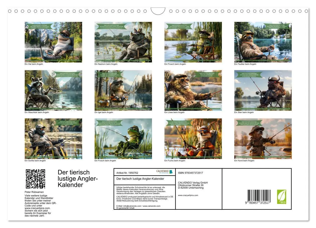 Bild: 9783457372517 | Der tierisch lustige Angler-Kalender (Wandkalender 2026 DIN A3...