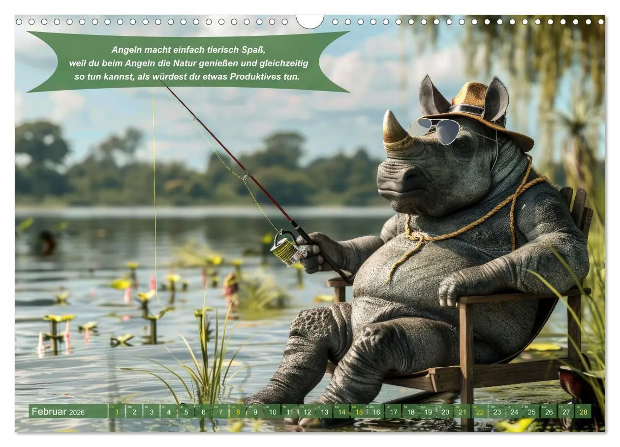 Bild: 9783457372517 | Der tierisch lustige Angler-Kalender (Wandkalender 2026 DIN A3...