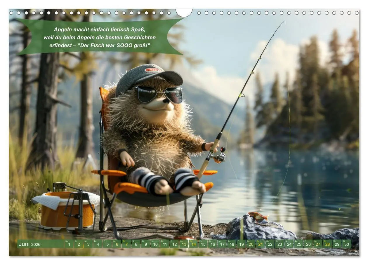 Bild: 9783457372517 | Der tierisch lustige Angler-Kalender (Wandkalender 2026 DIN A3...