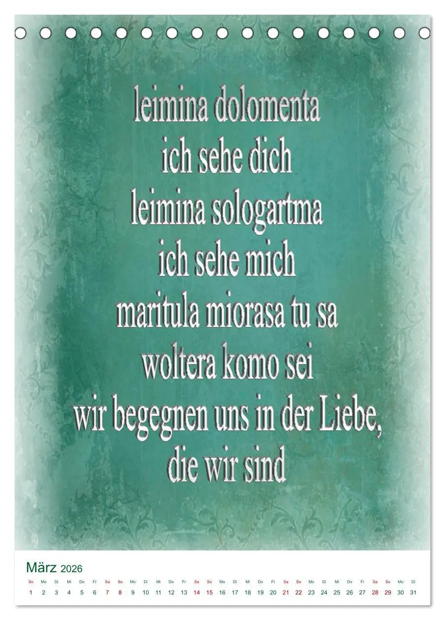 Bild: 9783516392517 | Heilende Mantras in der Lichtsprache des Universums (Tischkalender...