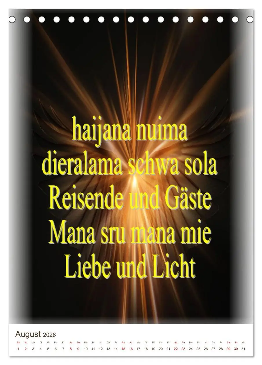 Bild: 9783516392517 | Heilende Mantras in der Lichtsprache des Universums (Tischkalender...