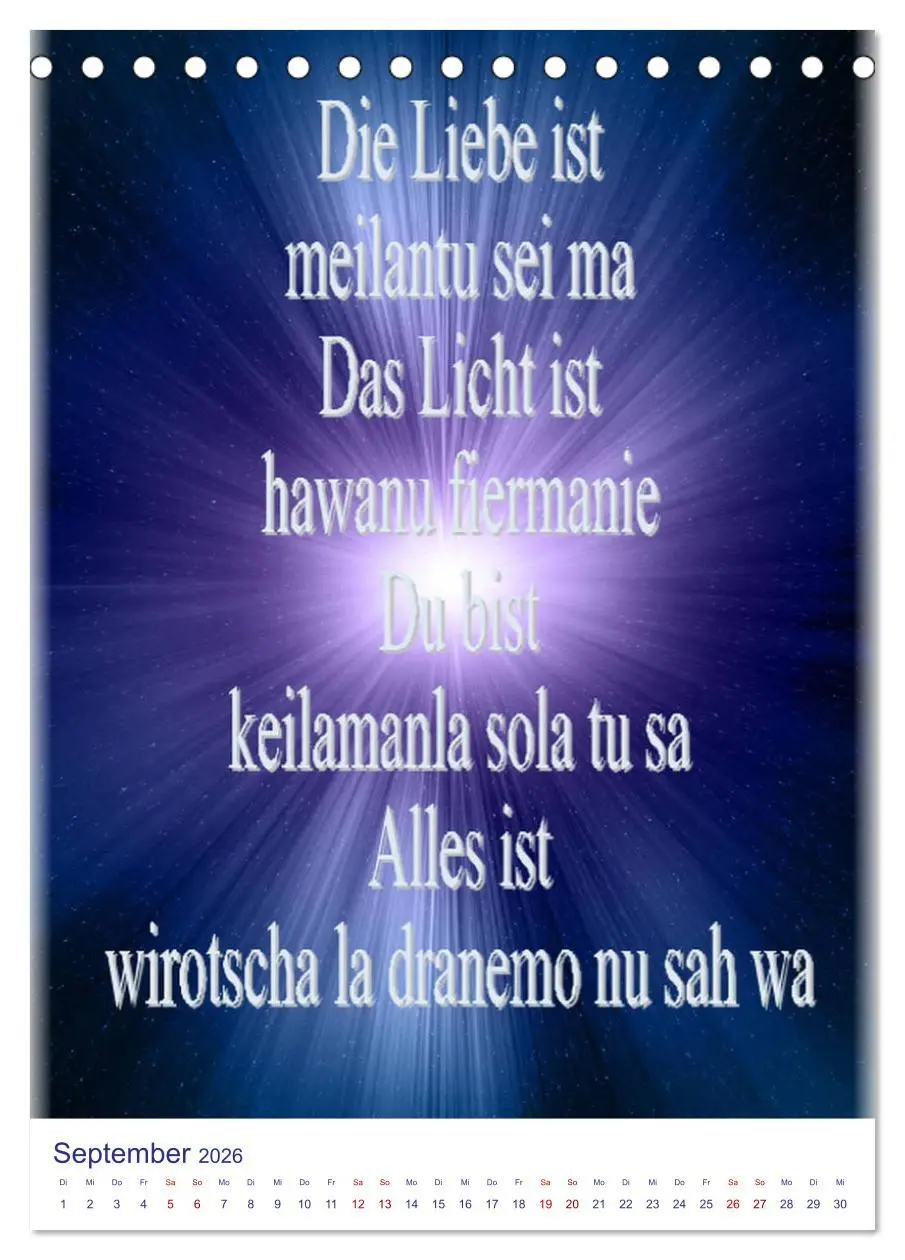 Bild: 9783516392517 | Heilende Mantras in der Lichtsprache des Universums (Tischkalender...