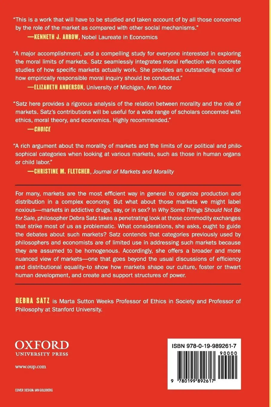 Rückseite: 9780199892617 | Why Some Things Should Not Be for Sale | The Moral Limits of Markets