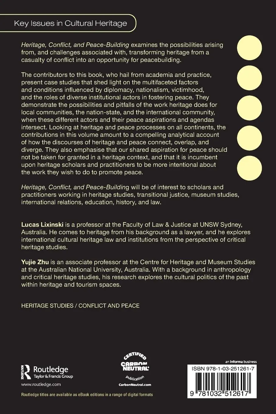 Rückseite: 9781032512617 | Heritage, Conflict, and Peace-Building | Lucas Lixinski (u. a.) | Buch