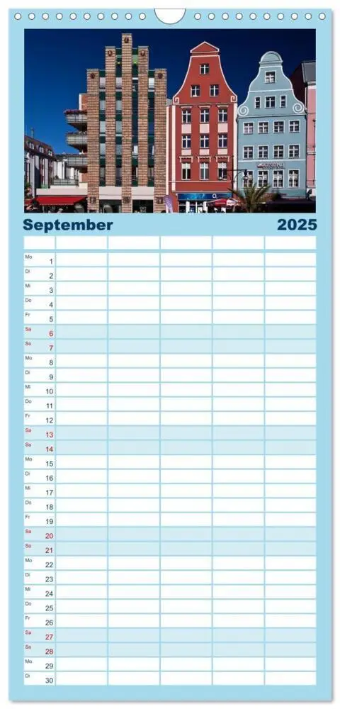 Bild: 9783457122617 | Familienplaner 2025 - Ostseeperle Rostock mit 5 Spalten...