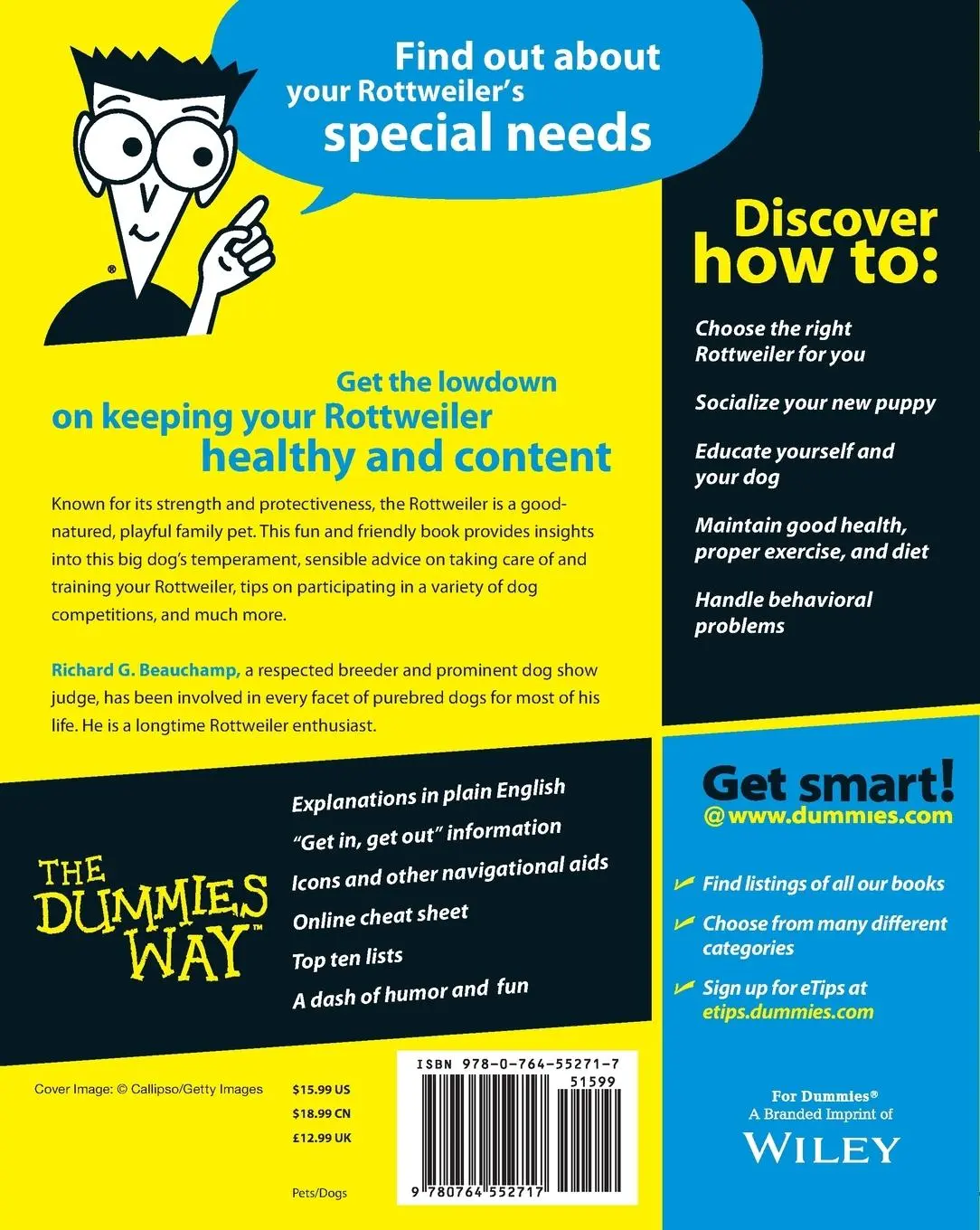 Rückseite: 9780764552717 | Rottweilers for Dummies | Richard G Beauchamp | Taschenbuch | Englisch