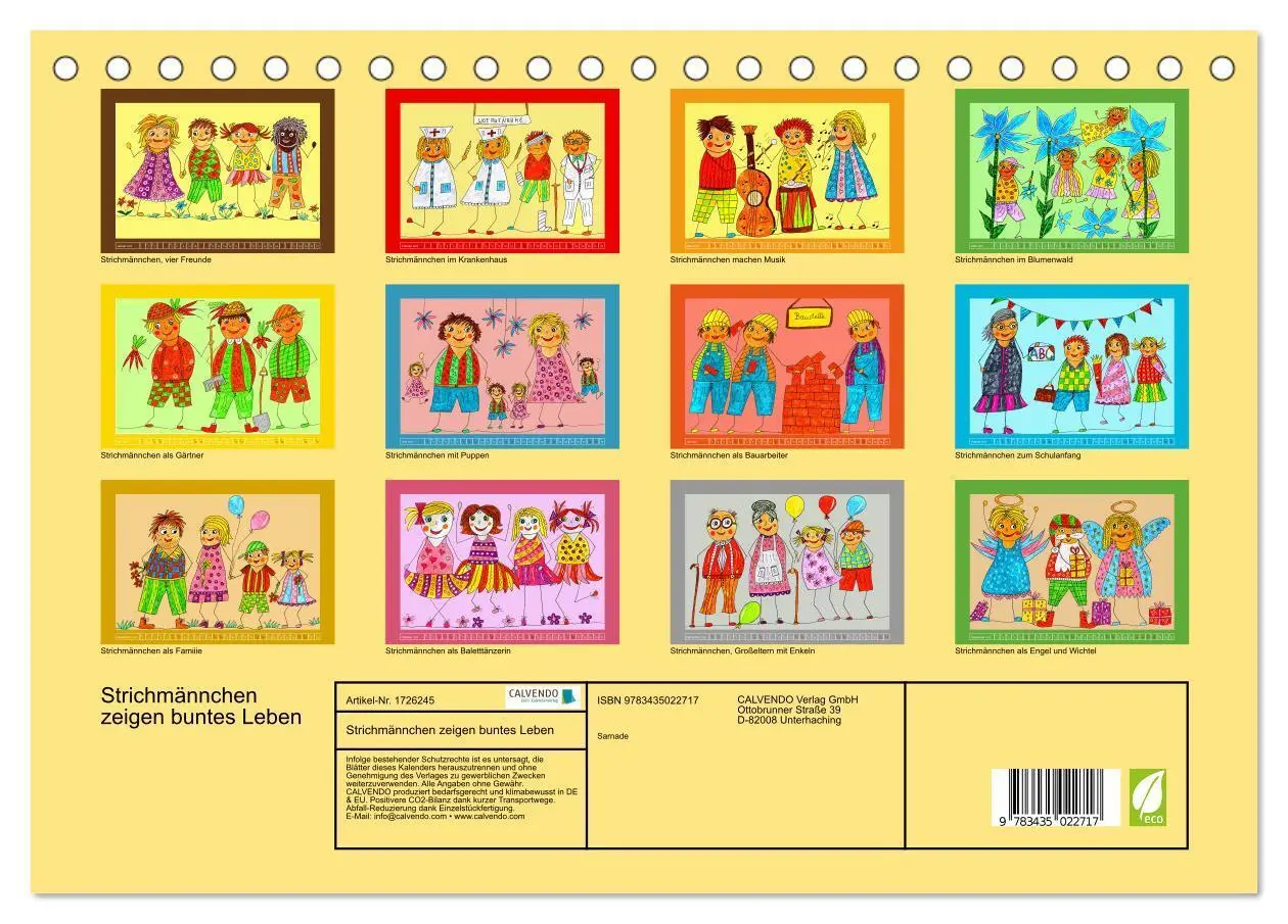 Bild: 9783435022717 | Strichmännchen zeigen buntes Leben (Tischkalender 2025 DIN A5...