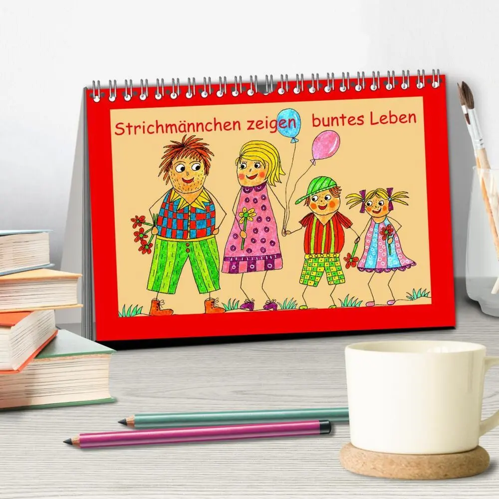 Bild: 9783435022717 | Strichmännchen zeigen buntes Leben (Tischkalender 2025 DIN A5...