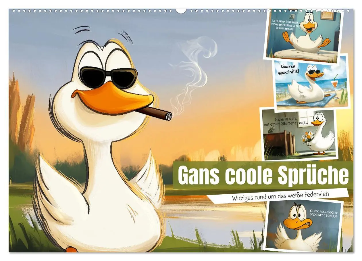 Cover: 9783457352717 | Gans coole Sprüche (Wandkalender 2026 DIN A2 quer), CALVENDO...