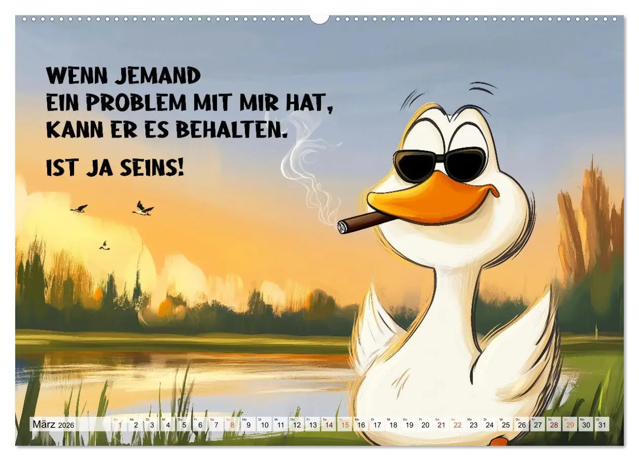 Bild: 9783457352717 | Gans coole Sprüche (Wandkalender 2026 DIN A2 quer), CALVENDO...