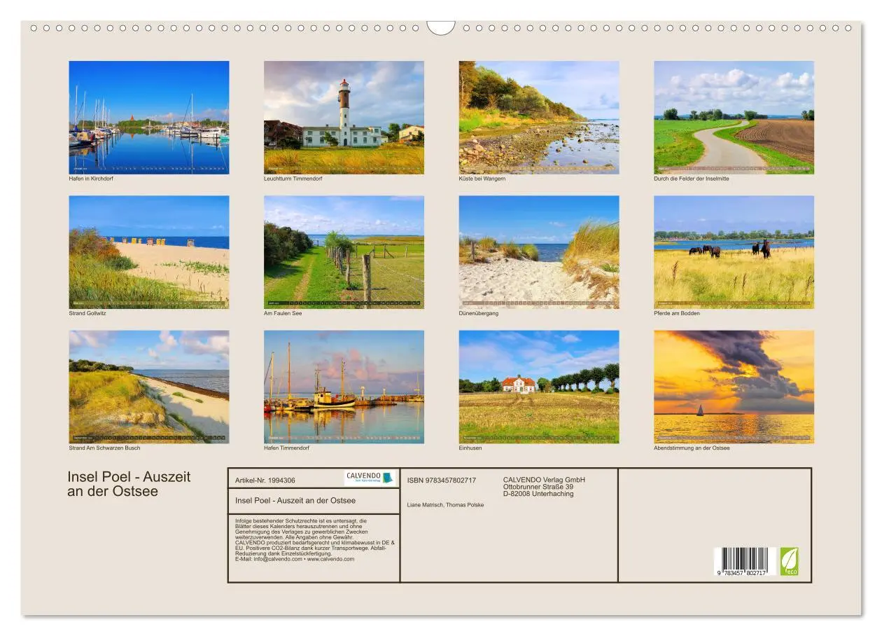 Bild: 9783457802717 | Insel Poel - Auszeit an der Ostsee (Wandkalender 2026 DIN A2 quer),...
