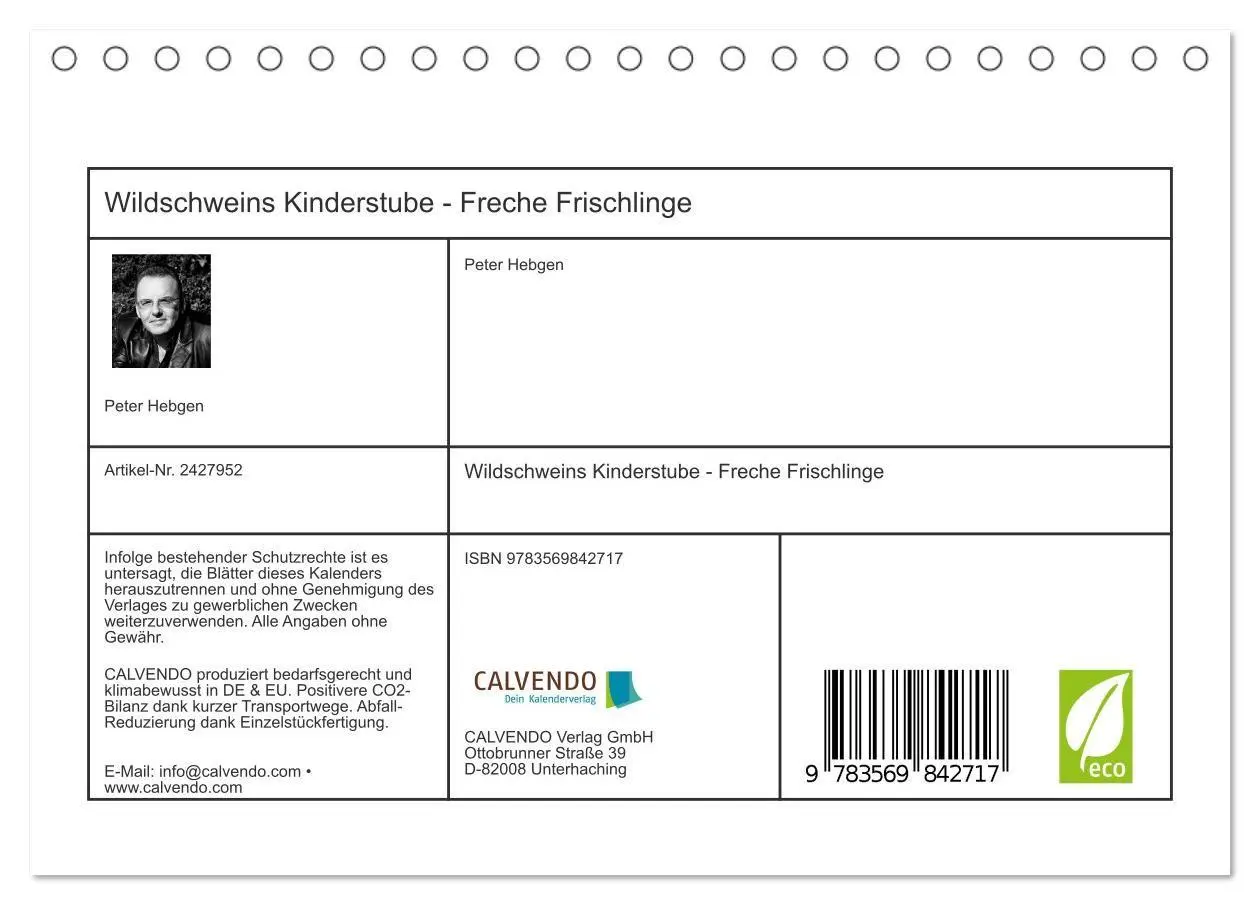 Bild: 9783569842717 | Wildschweins Kinderstube - Freche Frischlinge (Tischkalender 2027...