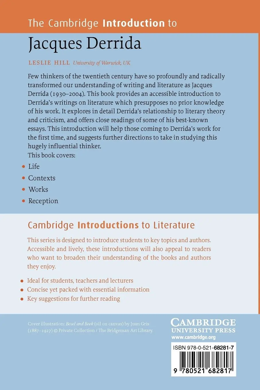 Rückseite: 9780521682817 | The Cambridge Introduction to Jacques Derrida | Leslie Hill | Buch