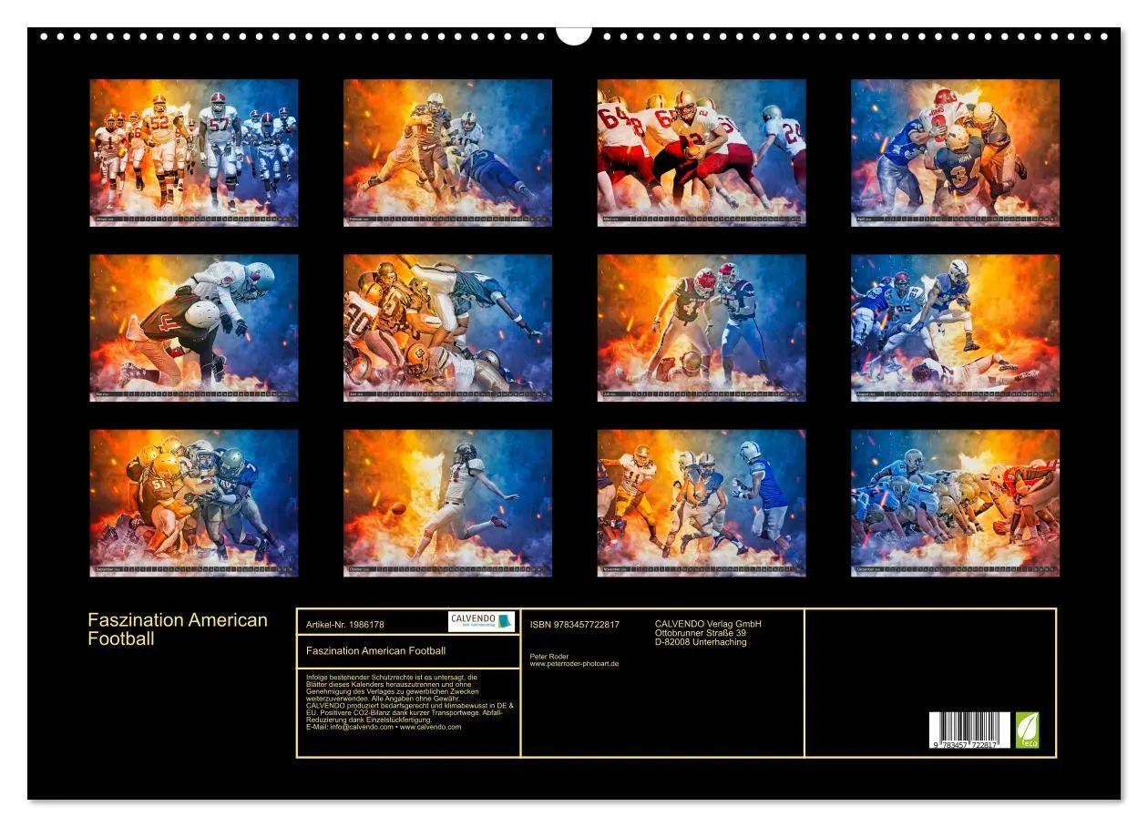 Bild: 9783457722817 | Faszination American Football (Wandkalender 2026 DIN A2 quer),...