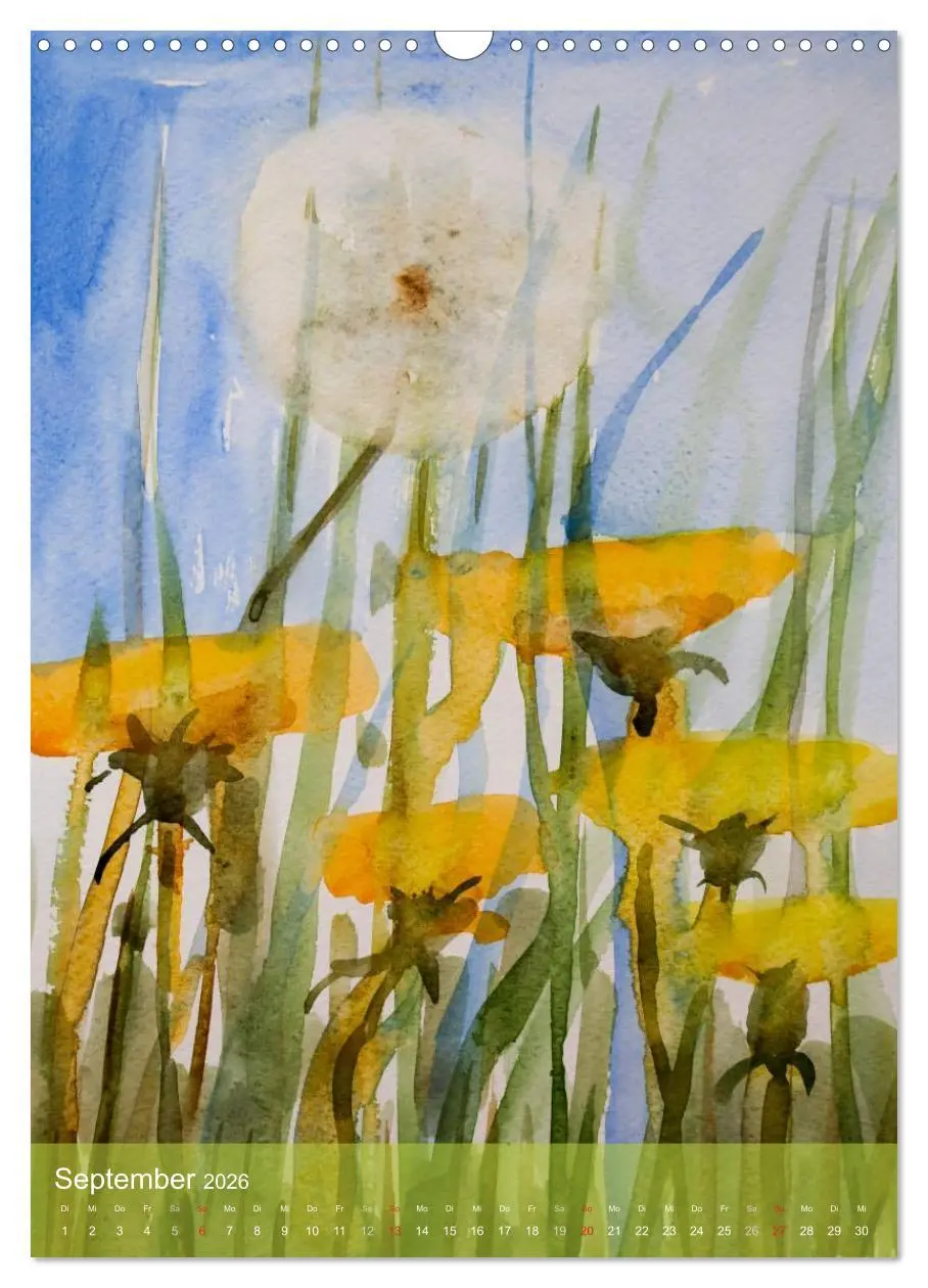 Bild: 9783516432817 | Karl Sock Blumenaquarelle (Wandkalender 2026 DIN A3 hoch), CALVENDO...
