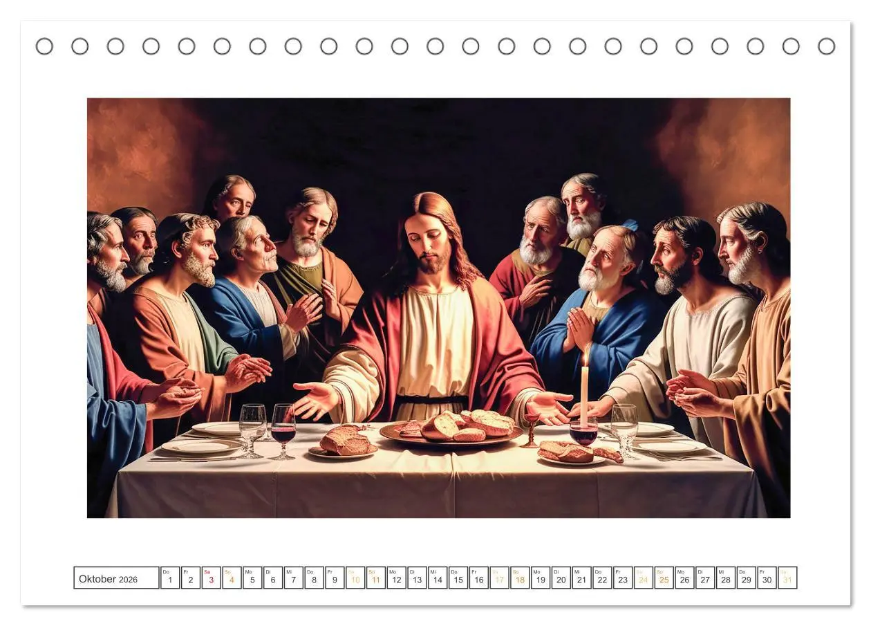 Bild: 9783457332917 | Durch das Jahr mit Jesus (Tischkalender 2026 DIN A5 quer), CALVENDO...