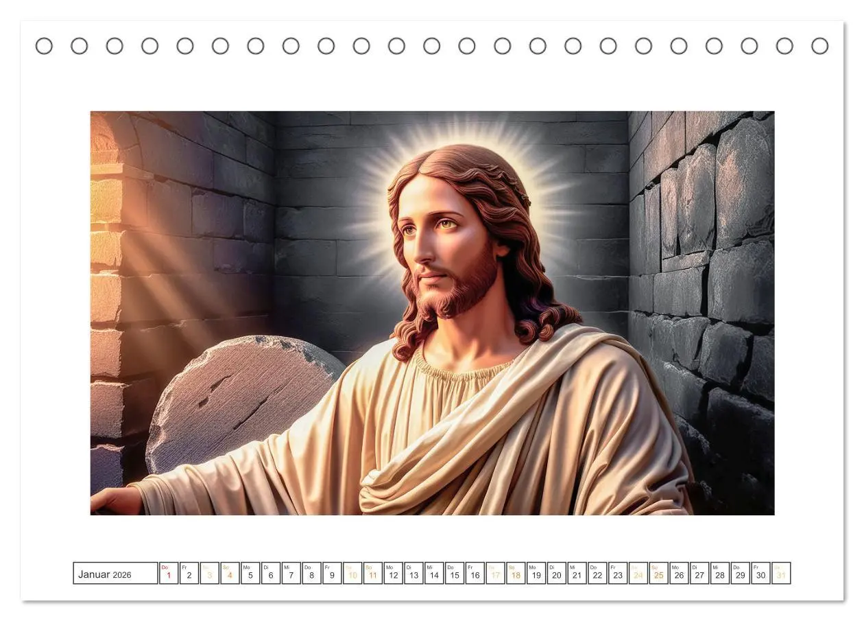 Bild: 9783457332917 | Durch das Jahr mit Jesus (Tischkalender 2026 DIN A5 quer), CALVENDO...