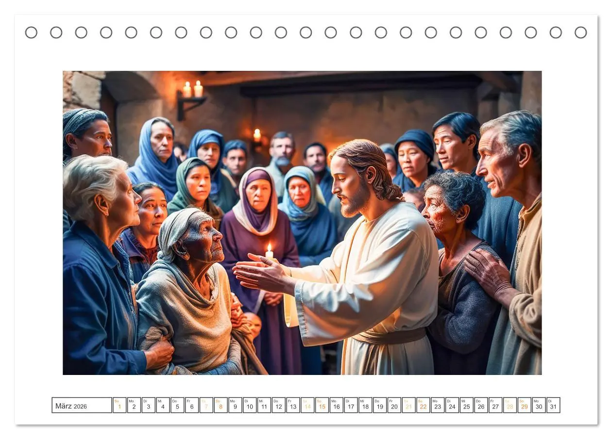 Bild: 9783457332917 | Durch das Jahr mit Jesus (Tischkalender 2026 DIN A5 quer), CALVENDO...