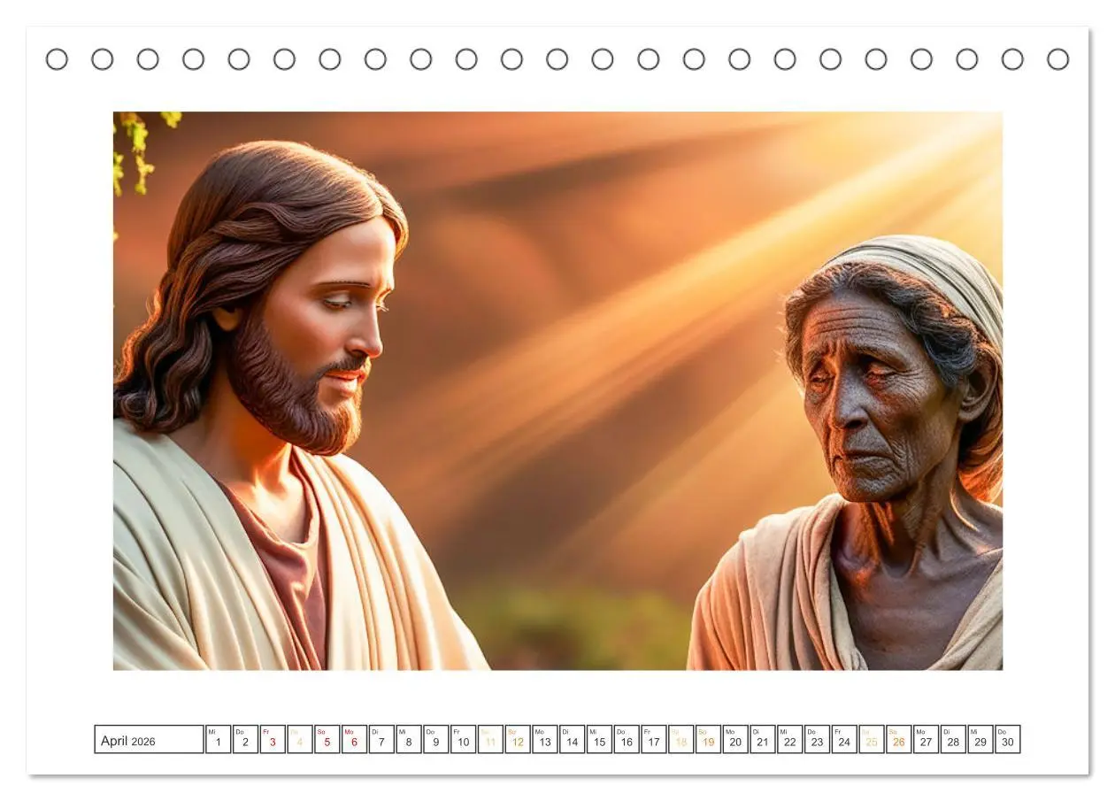 Bild: 9783457332917 | Durch das Jahr mit Jesus (Tischkalender 2026 DIN A5 quer), CALVENDO...