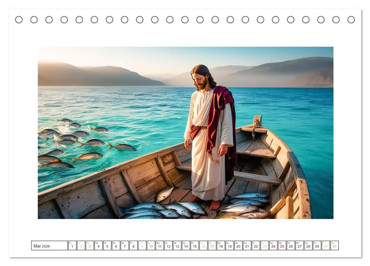 Bild: 9783457332917 | Durch das Jahr mit Jesus (Tischkalender 2026 DIN A5 quer), CALVENDO...