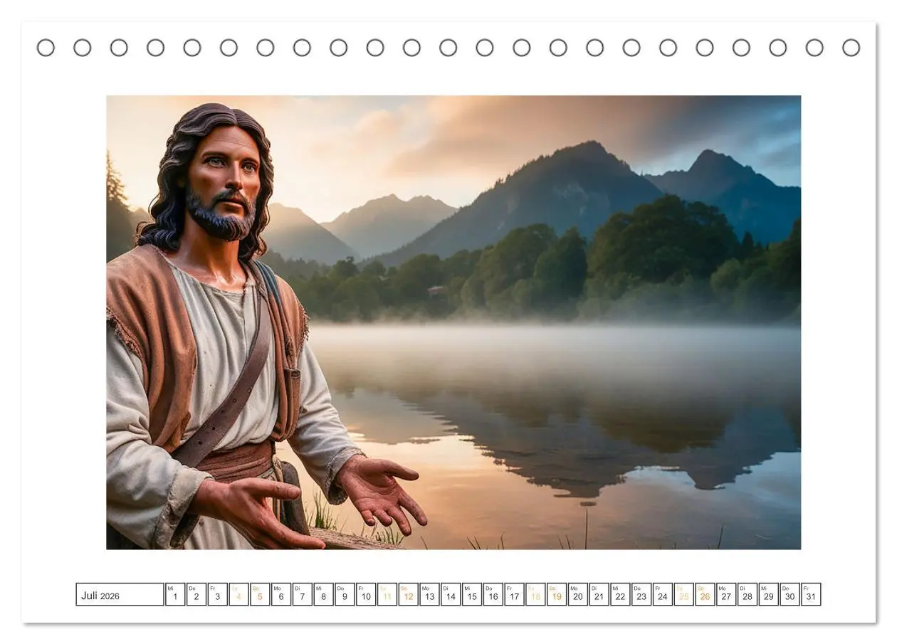 Bild: 9783457332917 | Durch das Jahr mit Jesus (Tischkalender 2026 DIN A5 quer), CALVENDO...