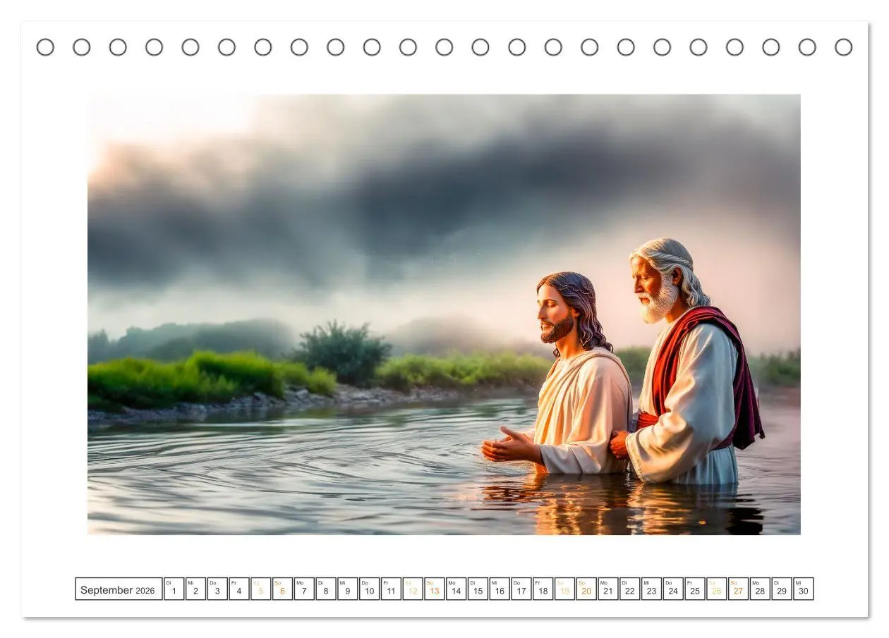 Bild: 9783457332917 | Durch das Jahr mit Jesus (Tischkalender 2026 DIN A5 quer), CALVENDO...