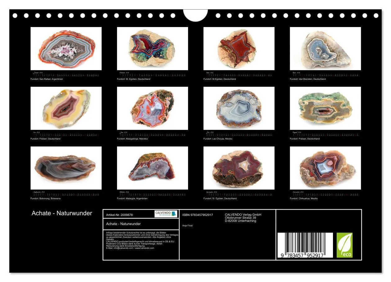 Bild: 9783457952917 | Achate - Naturwunder (Wandkalender 2026 DIN A4 quer), CALVENDO...