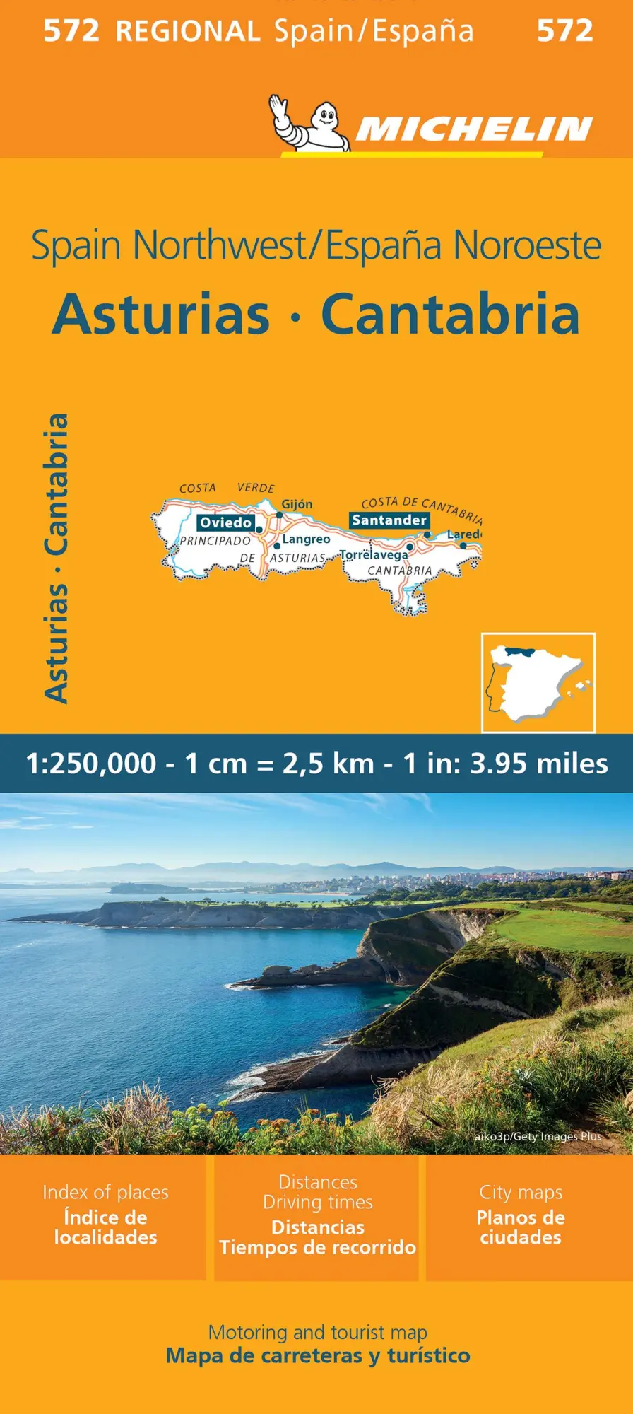 Cover: 9782067263017 | Michelin Asturias, Cantabrien | Straßen- und Tourismuskarte 1:250.000