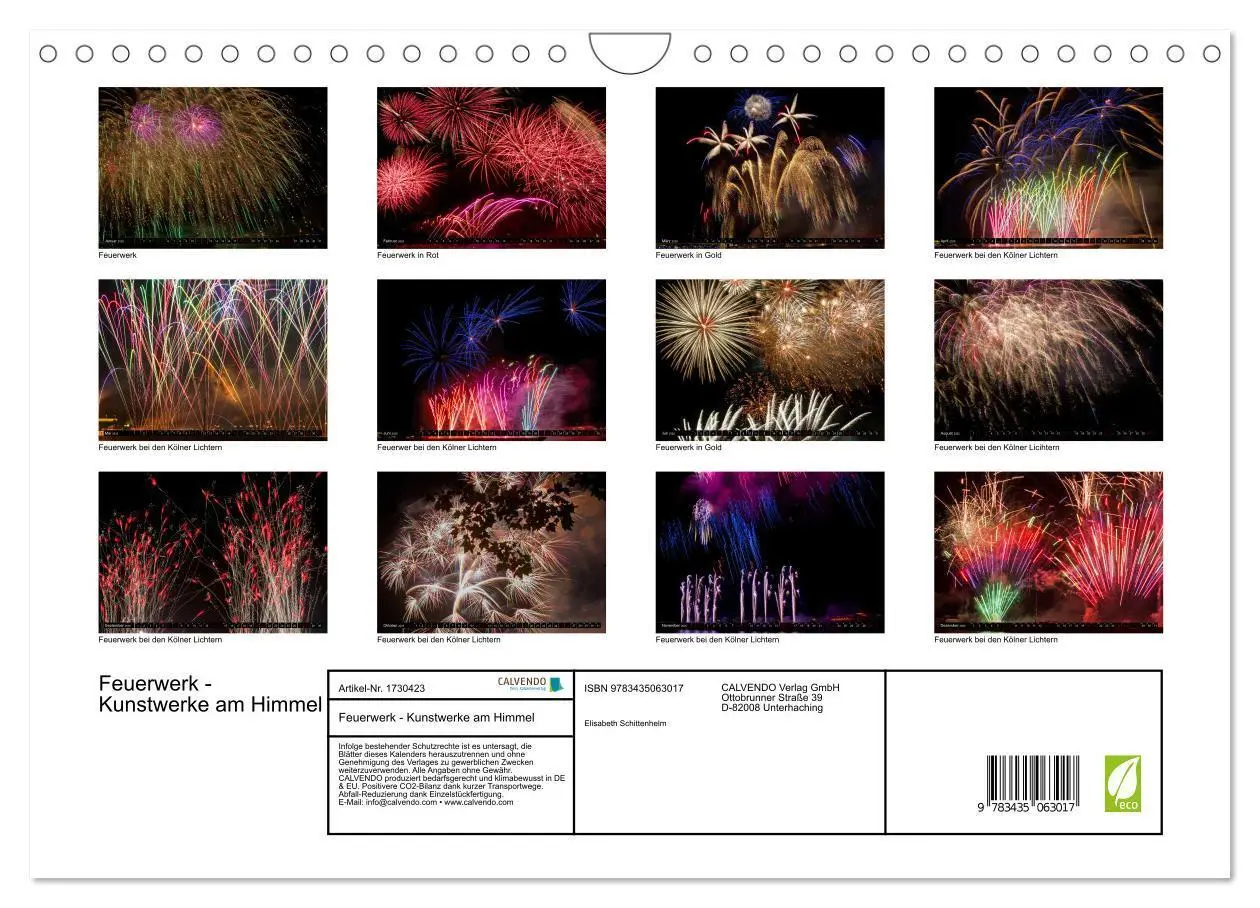 Bild: 9783435063017 | Feuerwerk - Kunstwerke am Himmel (Wandkalender 2025 DIN A4 quer),...