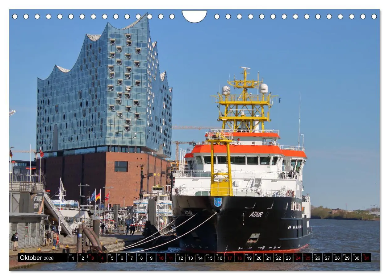 Bild: 9783457603017 | Shipspotting Hamburg (Wandkalender 2026 DIN A4 quer), CALVENDO...