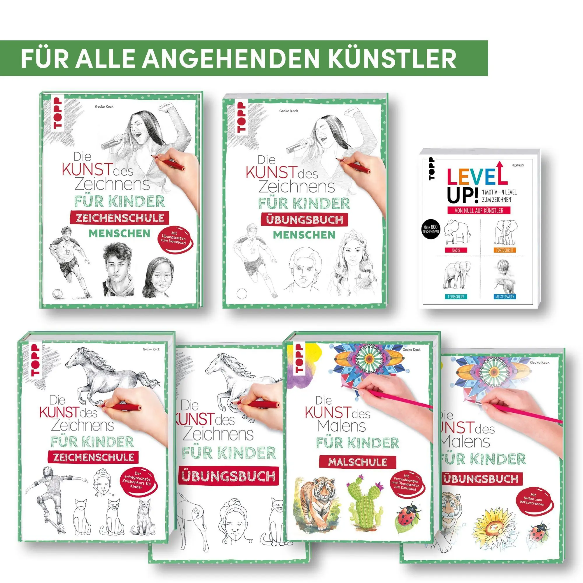 Bild: 9783735893017 | Die Kunst des Zeichnens für Kinder Übungsbuch - Menschen | Gecko Keck