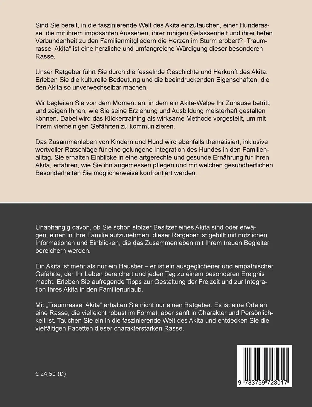 Rückseite: 9783759723017 | Traumrasse Akita | Felix Allenstein | Taschenbuch | Paperback | 188 S.