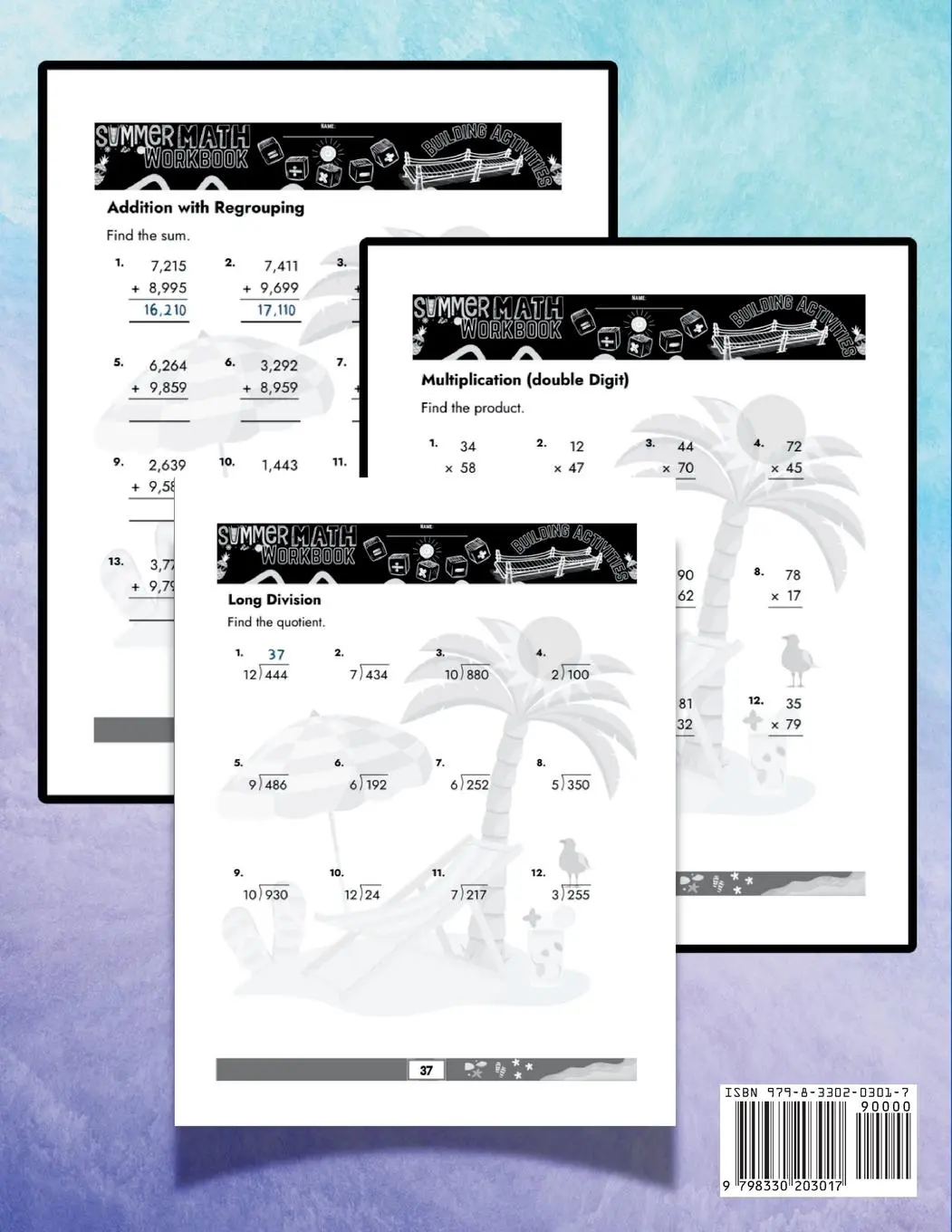 Rückseite: 9798330203017 | Summer Math Workbook 3-4 Grade Bridge Building Activities | Building