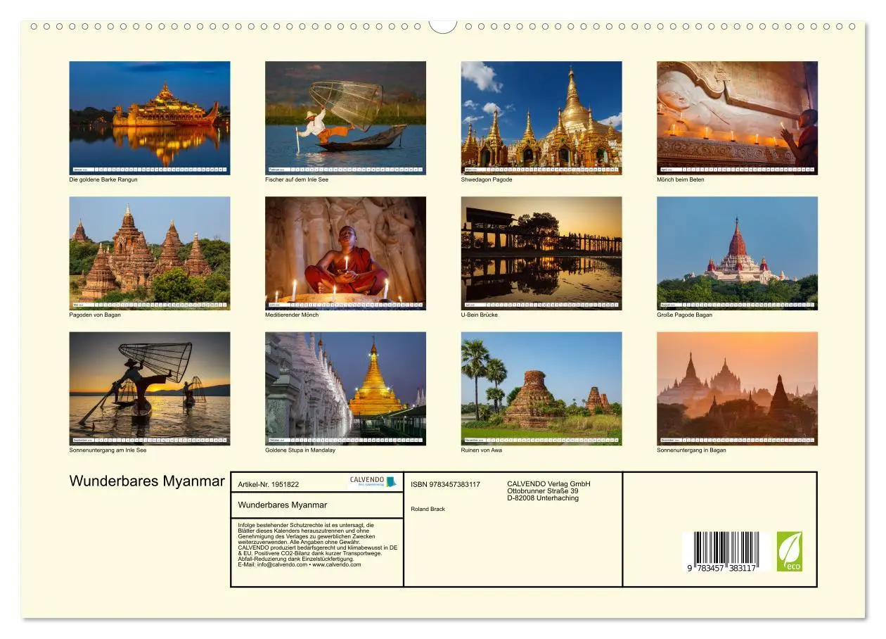 Bild: 9783457383117 | Wunderbares Myanmar (hochwertiger Premium Wandkalender 2026 DIN A2...