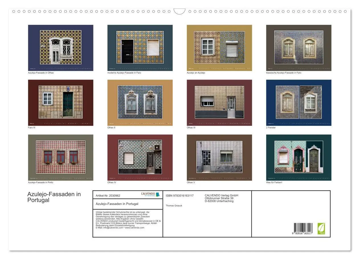 Bild: 9783516163117 | Azulejo-Fassaden in Portugal (Wandkalender 2026 DIN A2 quer),...