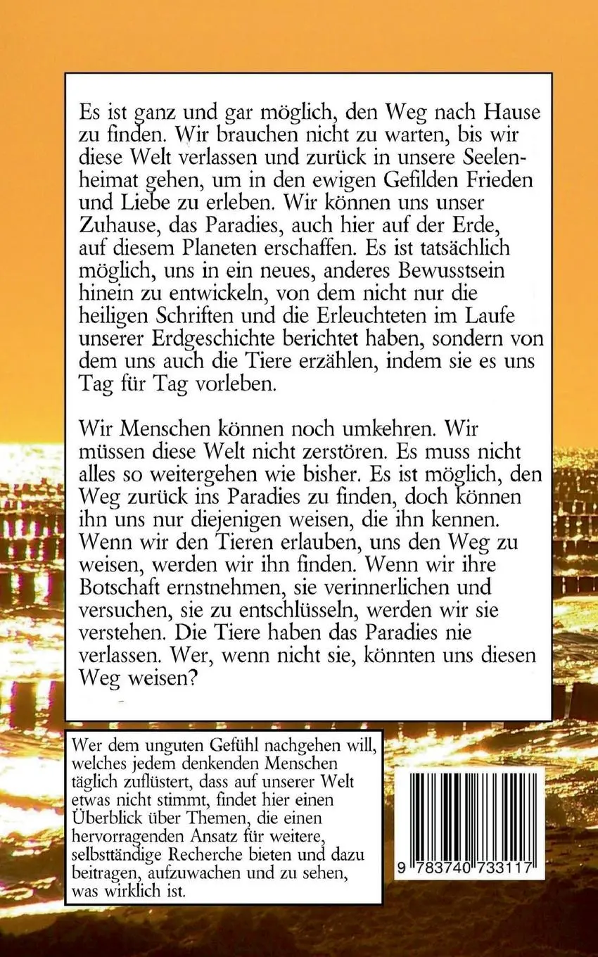 Rückseite: 9783740733117 | Die Botschaft der Tiere | Antonia Katharina Tessnow | Taschenbuch