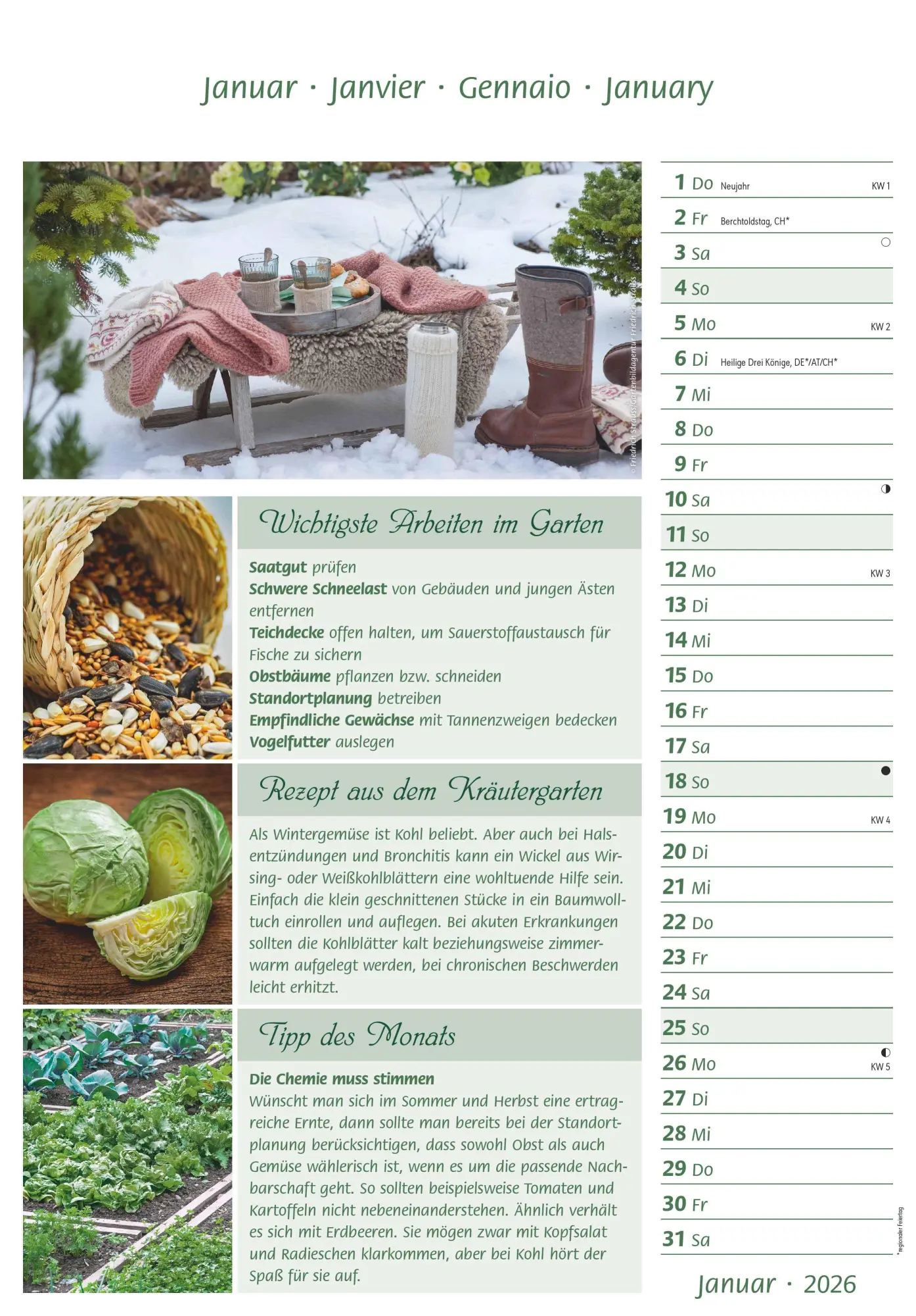 Bild: 4069095003217 | Das Gartenjahr 2026 - Bildkalender 23,7x34 cm - mit saisonalen...