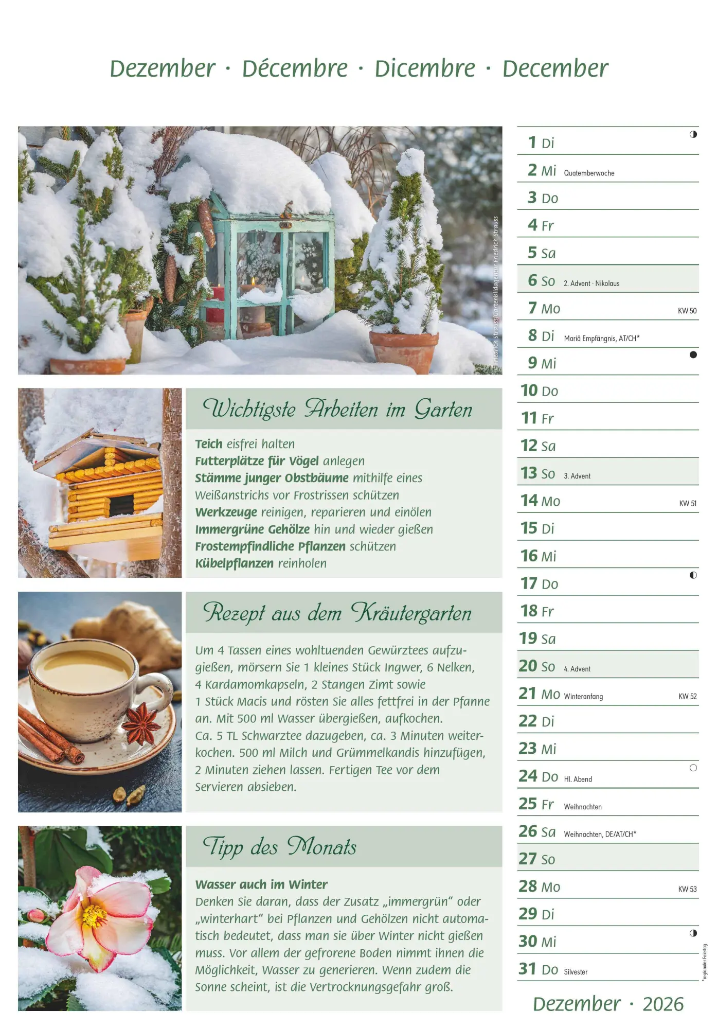 Bild: 4069095003217 | Das Gartenjahr 2026 - Bildkalender 23,7x34 cm - mit saisonalen...