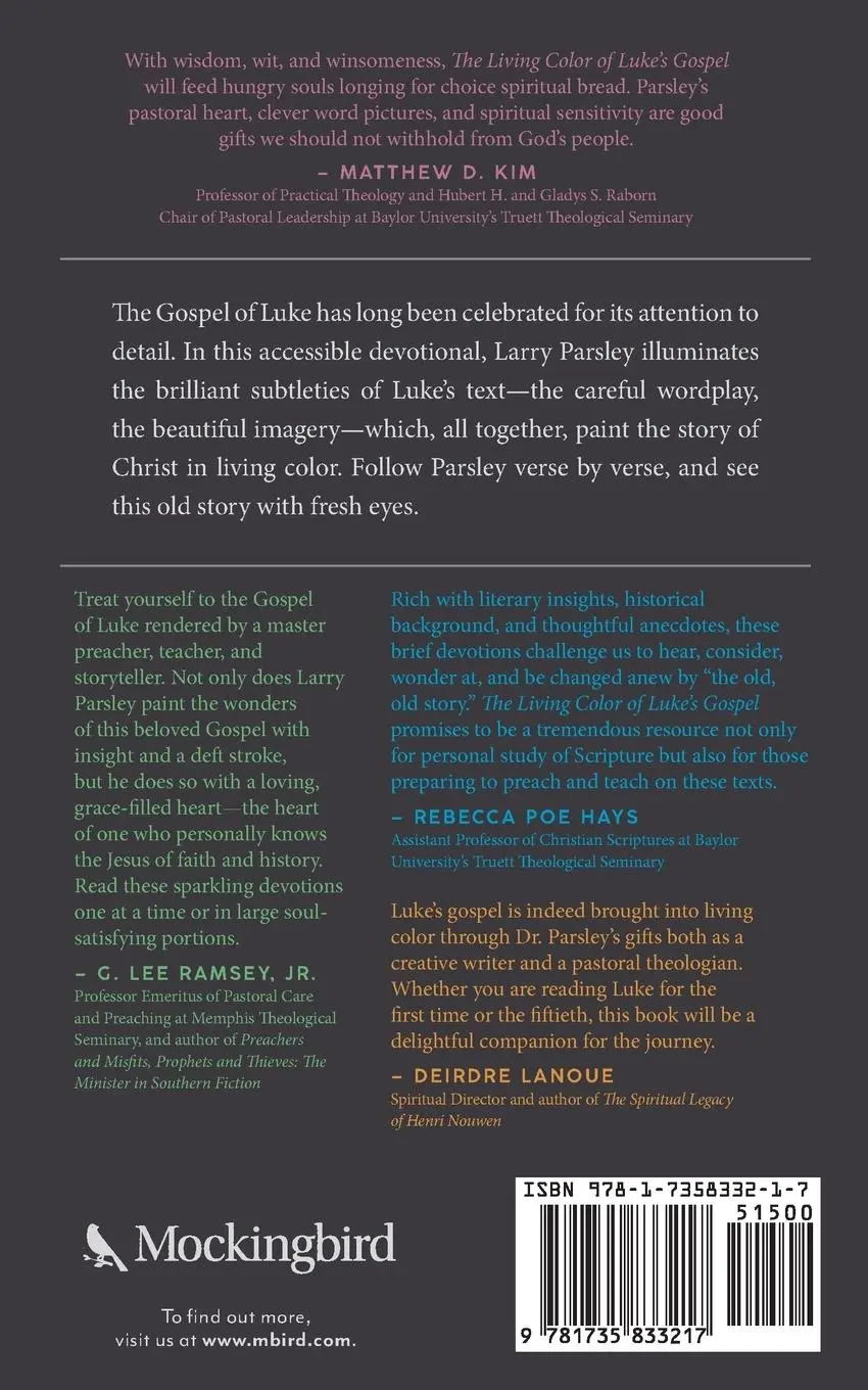 Rückseite: 9781735833217 | The Living Color of Luke's Gospel | Larry Parsley | Taschenbuch | 2023