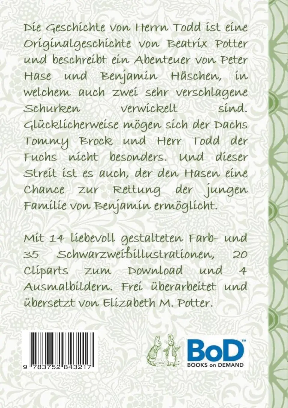 Rückseite: 9783752843217 | Die Geschichte von Herrn Todd (inklusive Ausmalbilder und Cliparts...