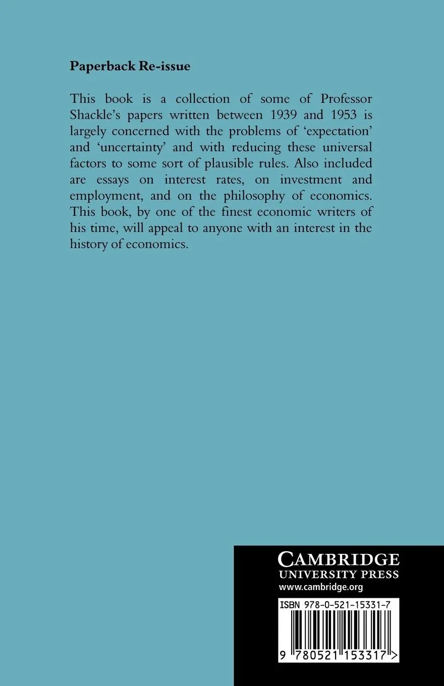 Rückseite: 9780521153317 | Uncertainty in Economics and Other Reflections | G. L. S. Shackle