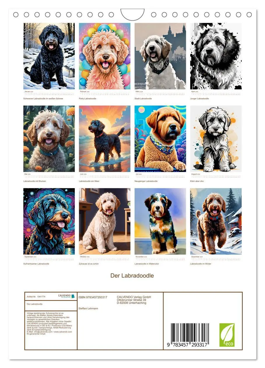 Bild: 9783457293317 | Der Labradoodle (Wandkalender 2026 DIN A4 hoch), CALVENDO...