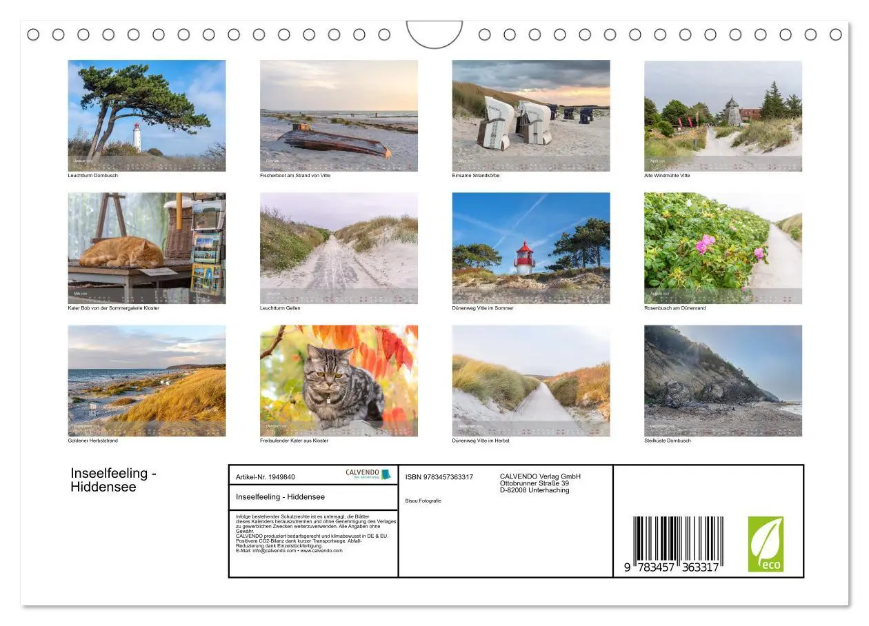 Bild: 9783457363317 | Inseelfeeling - Hiddensee (Wandkalender 2026 DIN A4 quer), CALVENDO...