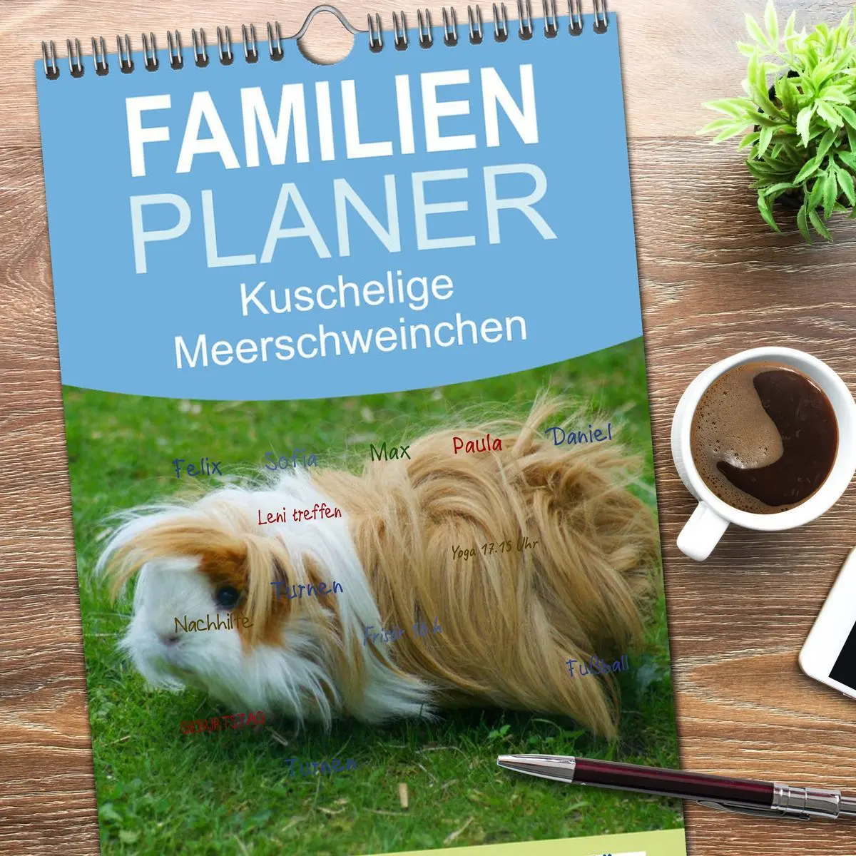 Bild: 9783516523317 | Familienplaner 2026 - Kuschelige Meerschweinchen mit 5 Spalten...