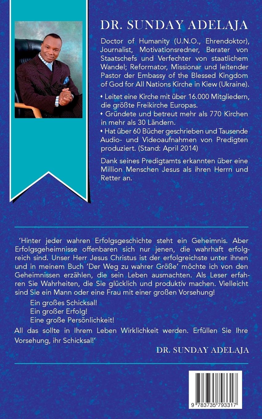 Rückseite: 9783735793317 | Der Weg zu wahrer Größe | The Road to Greatness | Sunday Adelaja